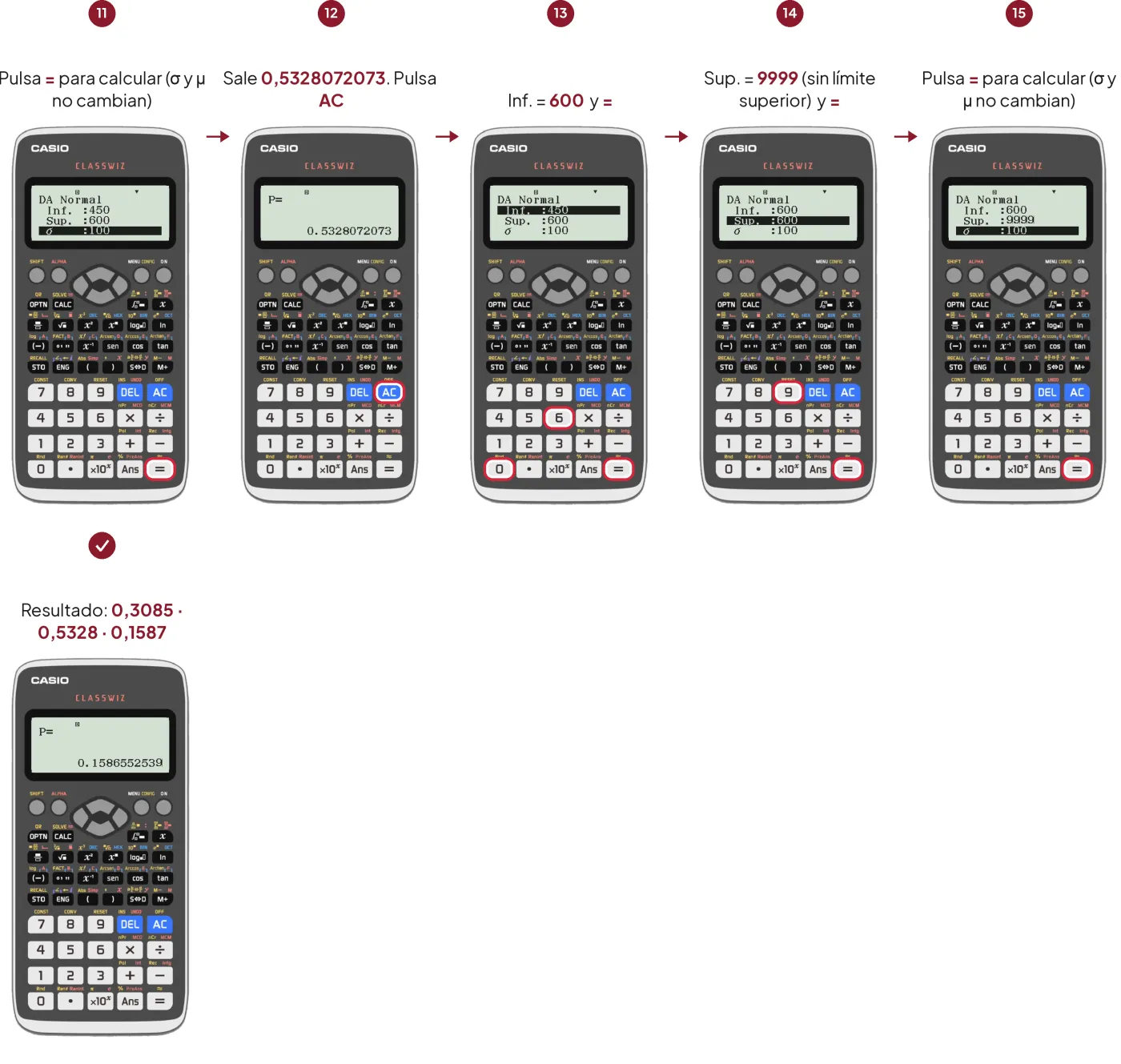 Pasos en la calculadora Casio ClassWiz